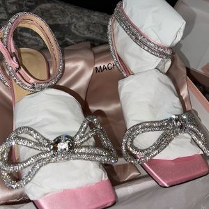 Mach & Mach crystal bow sandals heels